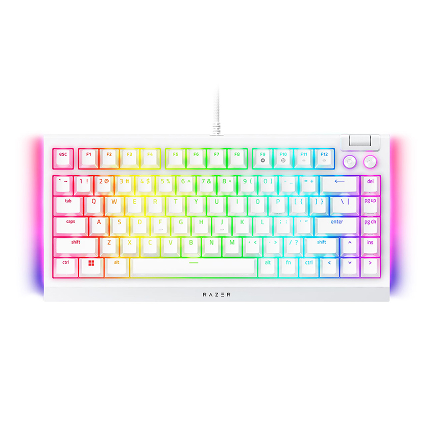 Bàn phím cơ có dây Razer BlackWidow V4 75% RGB White Edition Hotswap Razer Switch Orange RZ03-05001700-R3M1